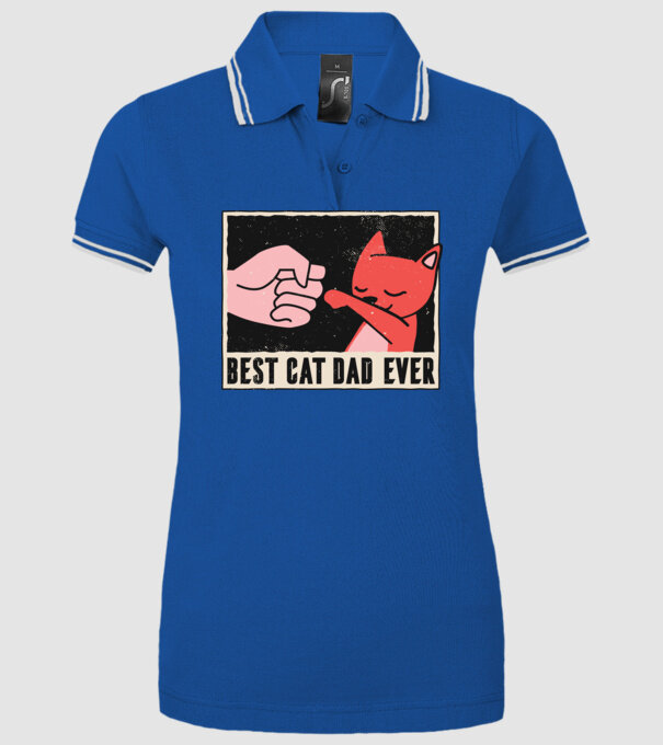 Best Cat Dad Ever - Cel mai bun stăpân de pisică model albastru regal pe tricou