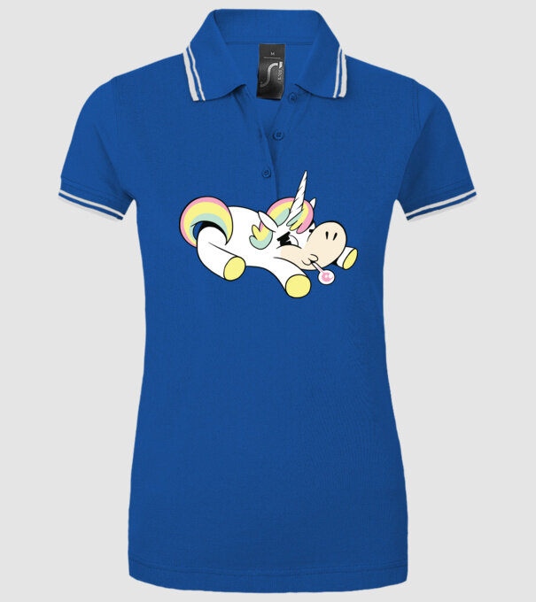 Unicorn bolnav model albastru regal pe tricou
