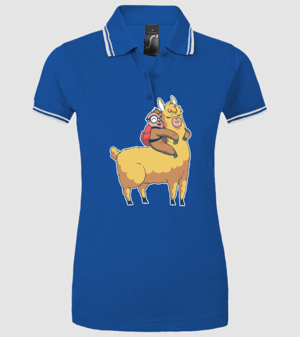 Leneș drăguț cu Lama școlar model albastru regal pe tricou