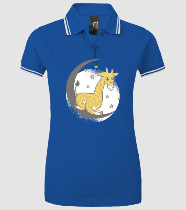 Girafă drăguță model albastru regal pe tricou