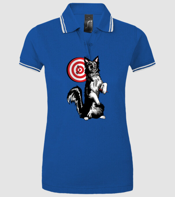 Câine cu Darts model albastru regal pe tricou