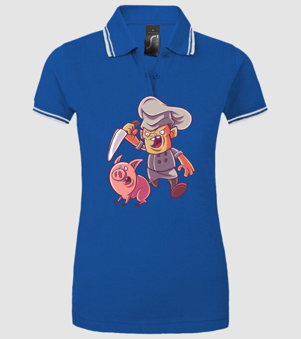 Sacrificare porc Măcelar model albastru regal pe tricou