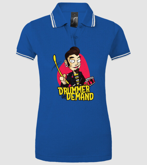 Baterist model albastru regal pe tricou