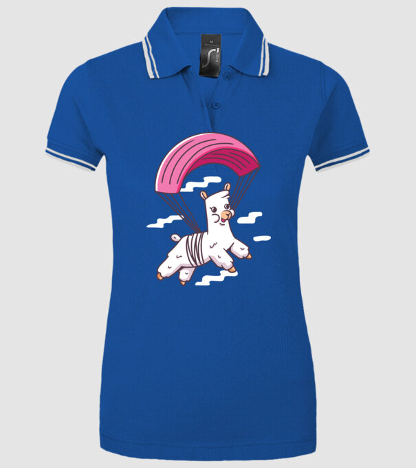Alpaca parașutist model albastru regal pe tricou