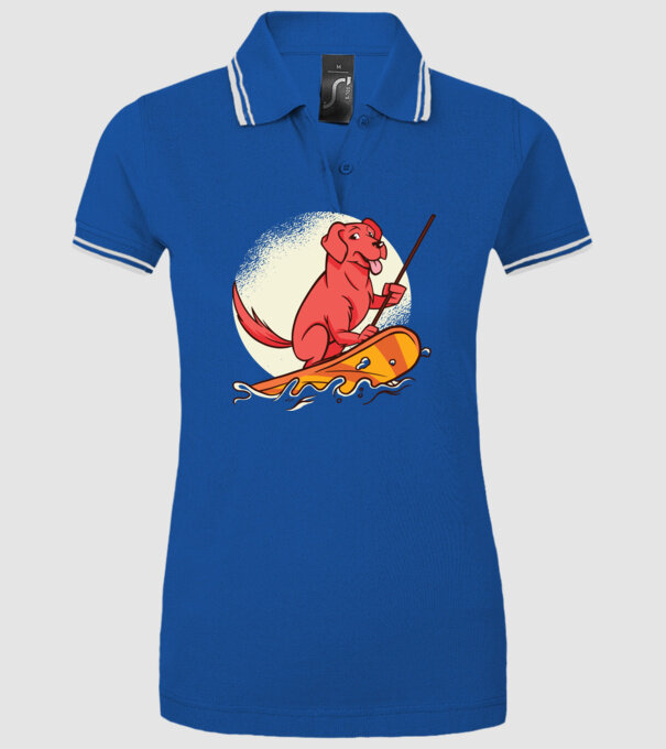 Câine vâslind model albastru regal pe tricou