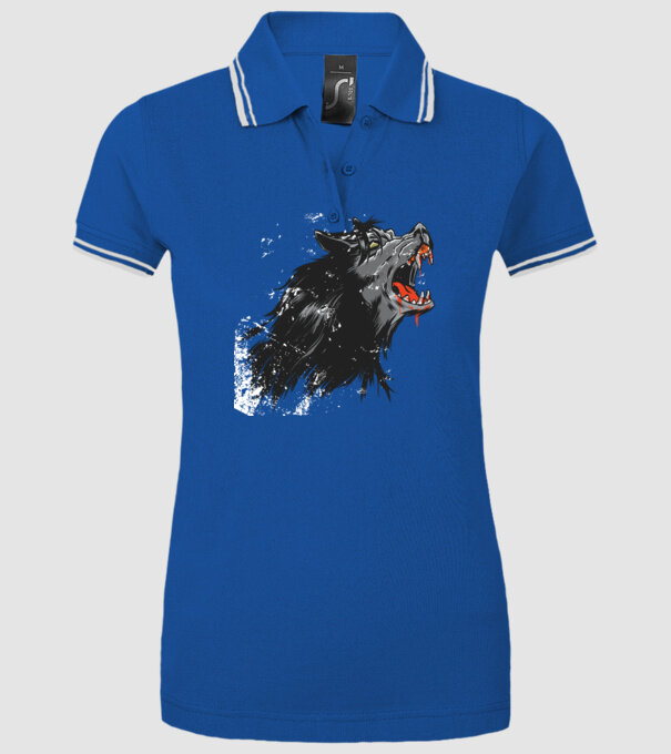 Urlet de lup model albastru regal pe tricou