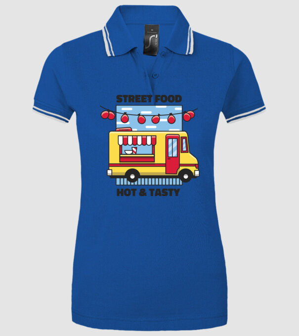 Foodtruck model albastru regal pe tricou