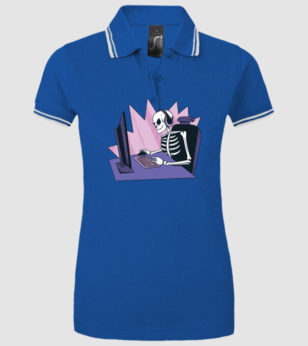 Schelet Gamer model albastru regal pe tricou