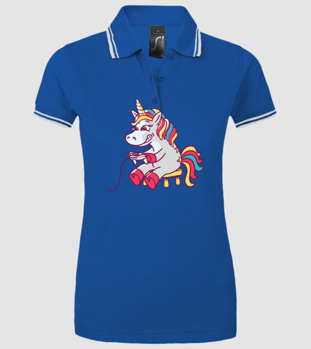 Gamer Unicorn model albastru regal pe tricou