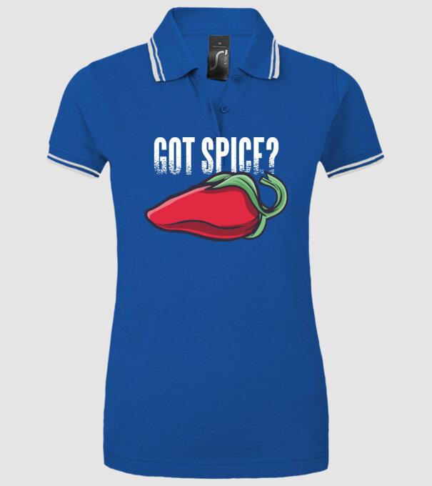 Got Spice ardei model albastru regal pe tricou