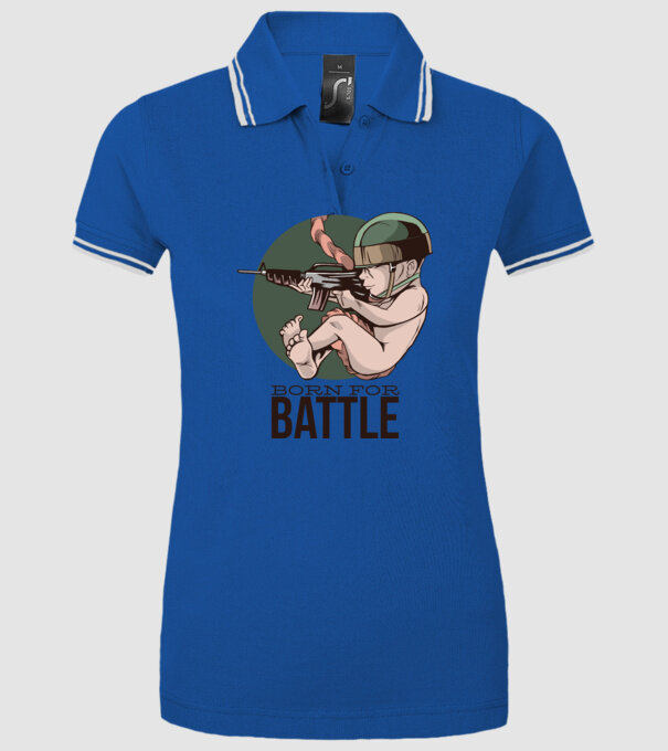 Născut pentru a lupta model albastru regal pe tricou
