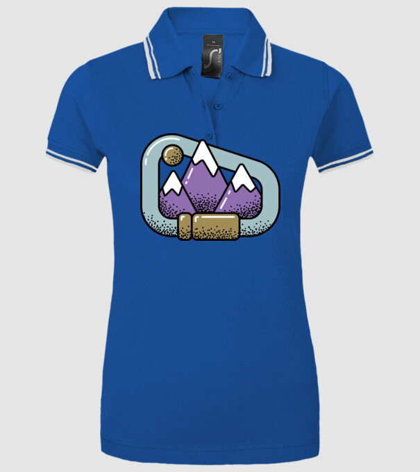 Carabină de alpinist model albastru regal pe tricou