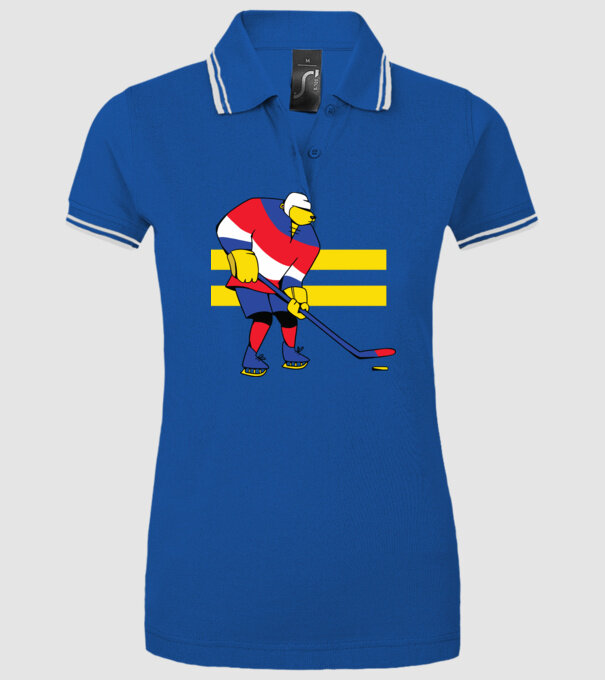 Urs hocheist model albastru regal pe tricou
