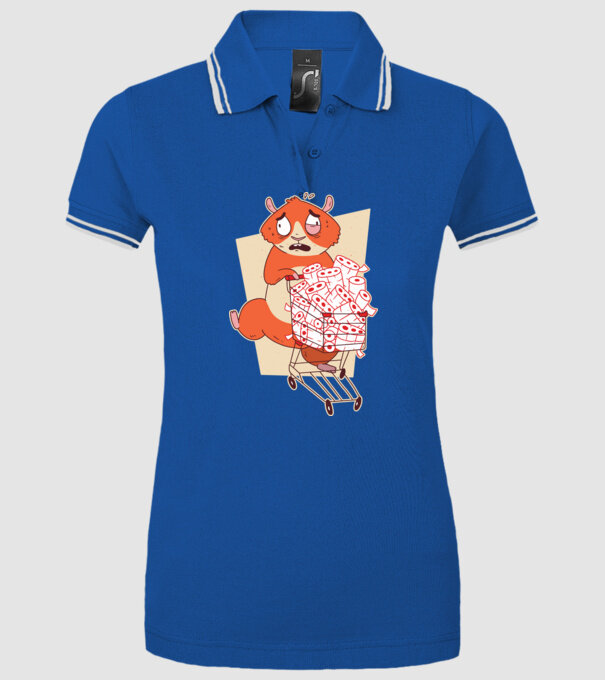 Hamster Panică cumpărături model albastru regal pe tricou