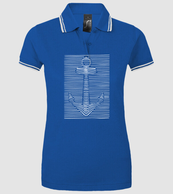 Linii Ancoră model albastru regal pe tricou