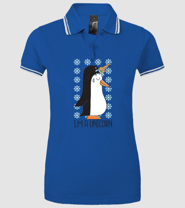 'I''m a Unicorn - Pinguin Unicorn' model albastru regal pe tricou