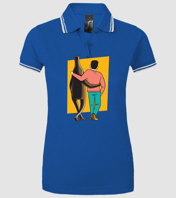 Amici de pahar model albastru regal pe tricou