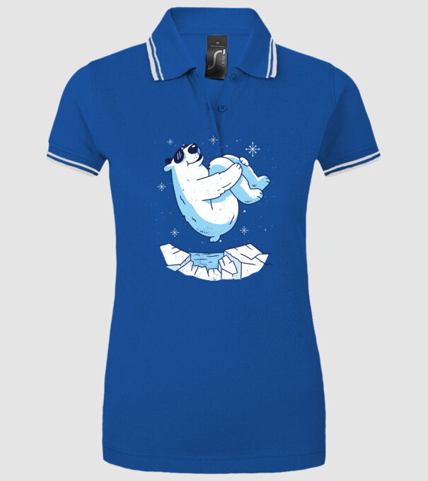Urs polar Săritură bombă model albastru regal pe tricou