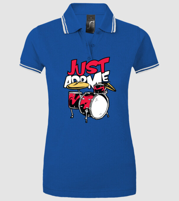 Just add me Drums model albastru regal pe tricou