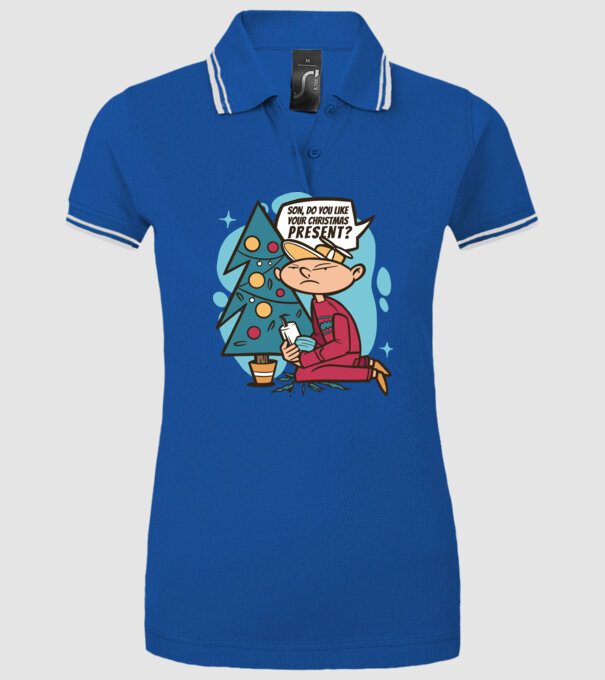 Cadouri de Crăciun model albastru regal pe tricou