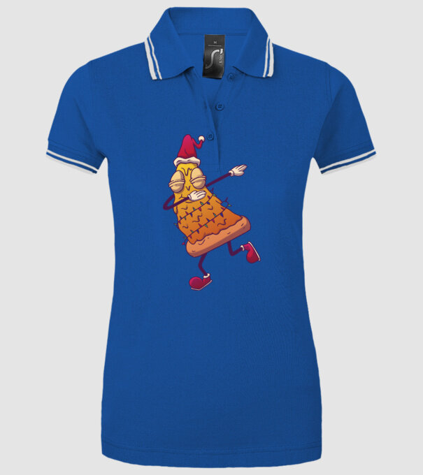 Pizza de Crăciun DAB model albastru regal pe tricou