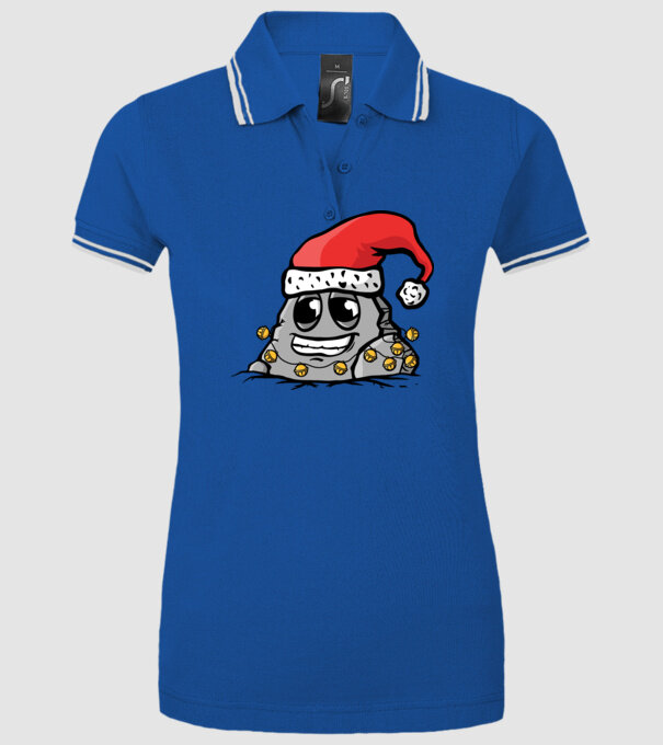 Stâncă de Crăciun model albastru regal pe tricou