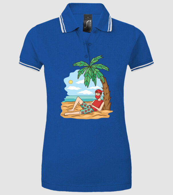 Vacanță în carantină model albastru regal pe tricou