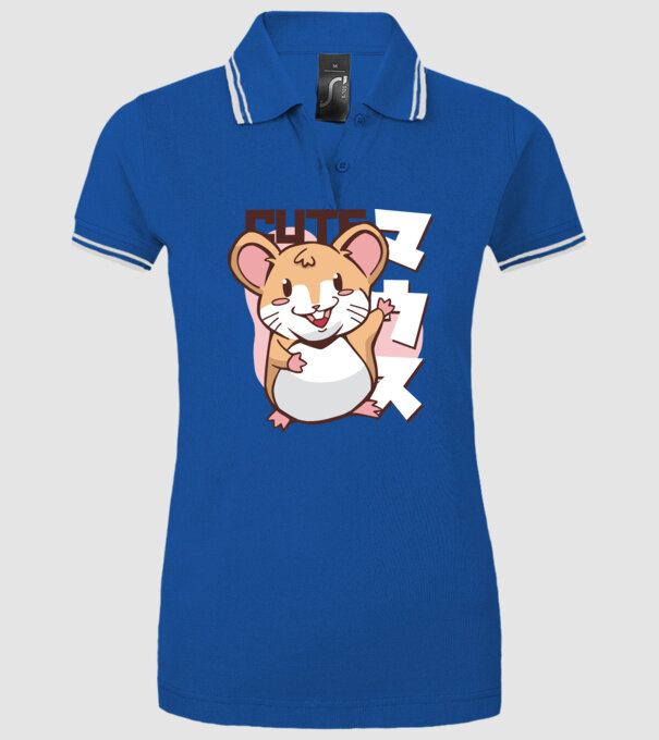 Șoarece Kawaii model albastru regal pe tricou