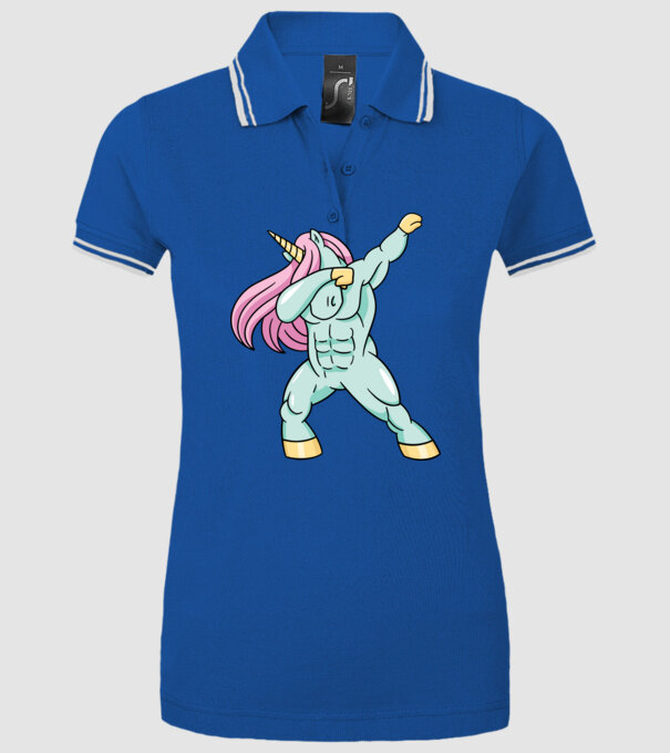Unicorn Body Building DAB model albastru regal pe tricou