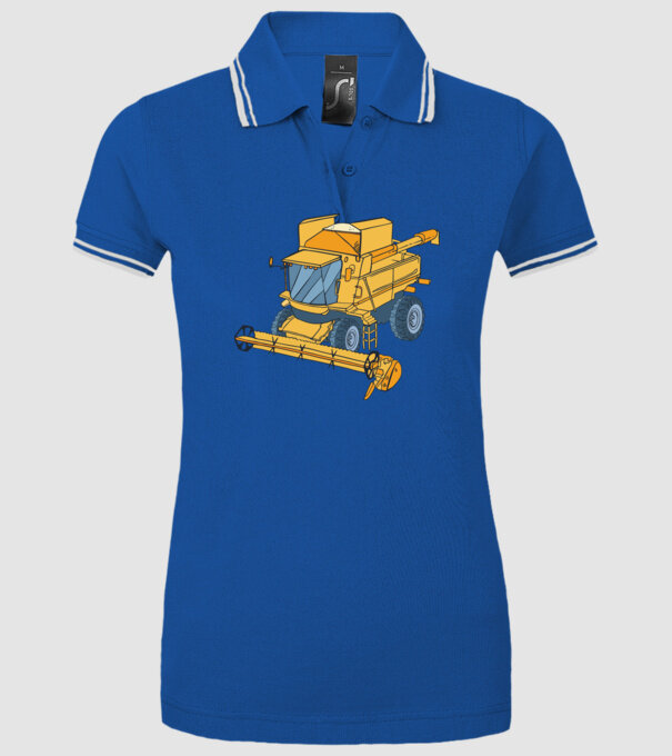 Combină agricolă model albastru regal pe tricou
