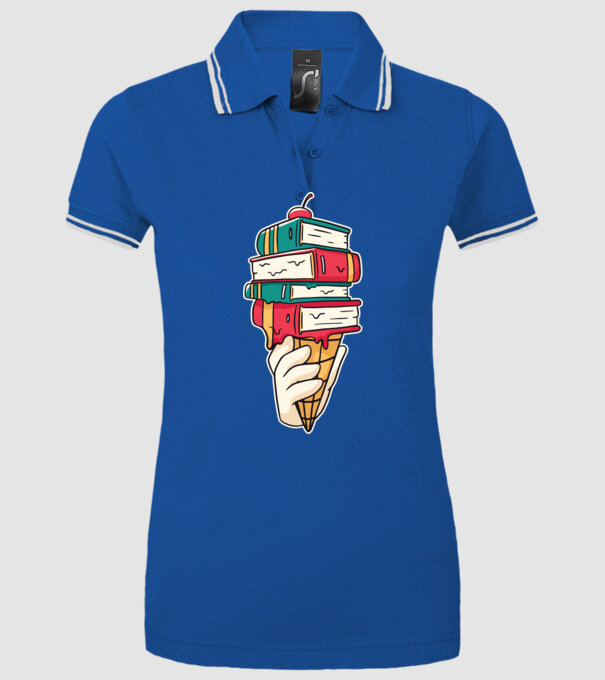 Înghețată cu Carte model albastru regal pe tricou