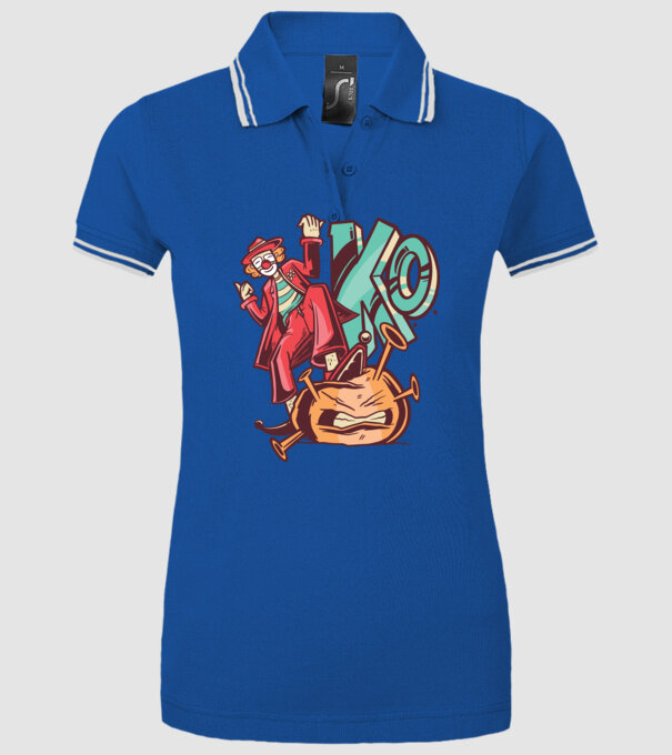 Coronavirus KO model albastru regal pe tricou