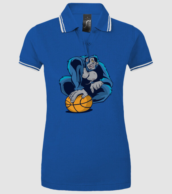 Gorilă Baschet model albastru regal pe tricou