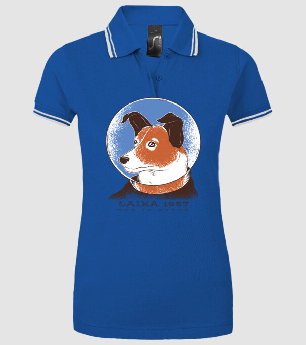 Laika 1957 - Câine în spațiu model albastru regal pe tricou