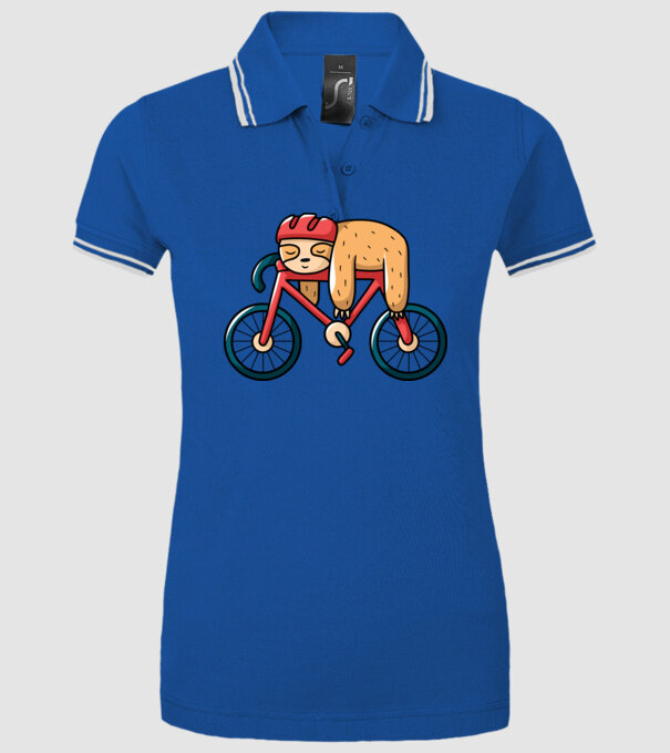 Leneș pe bicicletă model albastru regal pe tricou