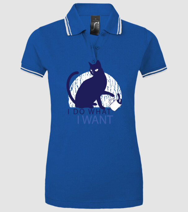 Pisică Rebel model albastru regal pe tricou