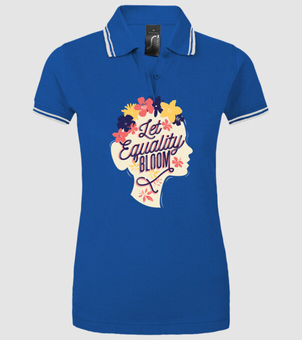Let Equality Bloom Ziua Femeii model albastru regal pe tricou