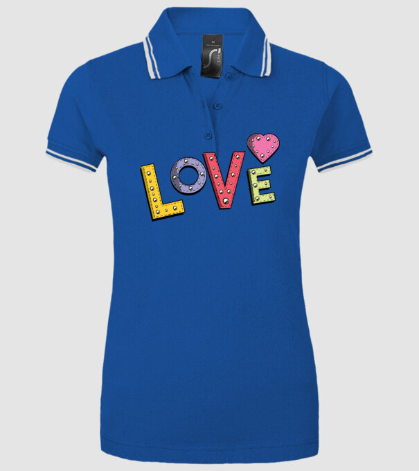 'Inscripție Love pentru Valentine''s Day' model albastru regal pe tricou