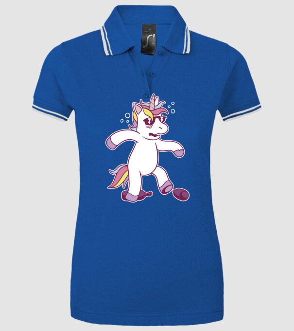Mahmureală unicorn model albastru regal pe tricou