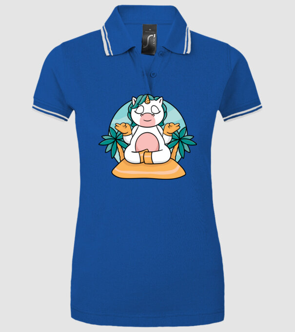 Unicornul meditator model albastru regal pe tricou