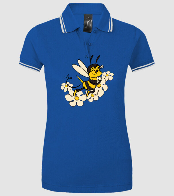 Albină Floare model albastru regal pe tricou