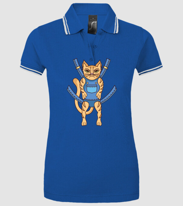 Pisică Supărată model albastru regal pe tricou