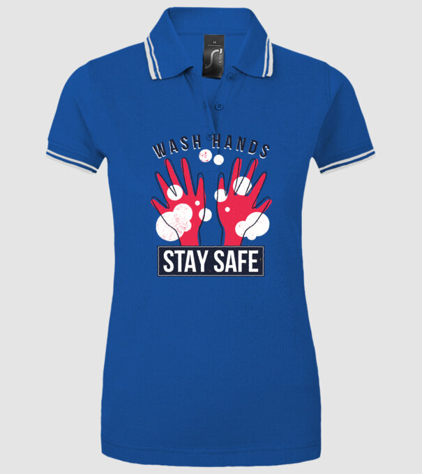 Spală-te pe mâini și fii în siguranță Coronavirus model albastru regal pe tricou