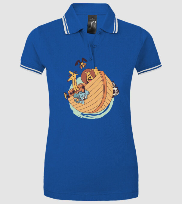 Arca lui Noe model albastru regal pe tricou
