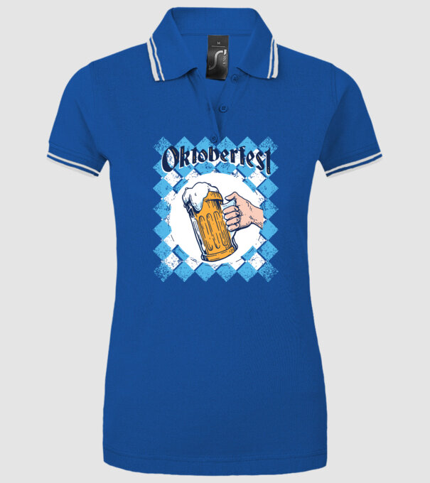 Tricou cu bere Oktoberfest model albastru regal pe tricou