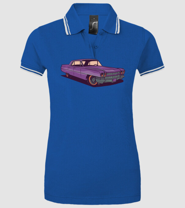 Mașină Old school model albastru regal pe tricou