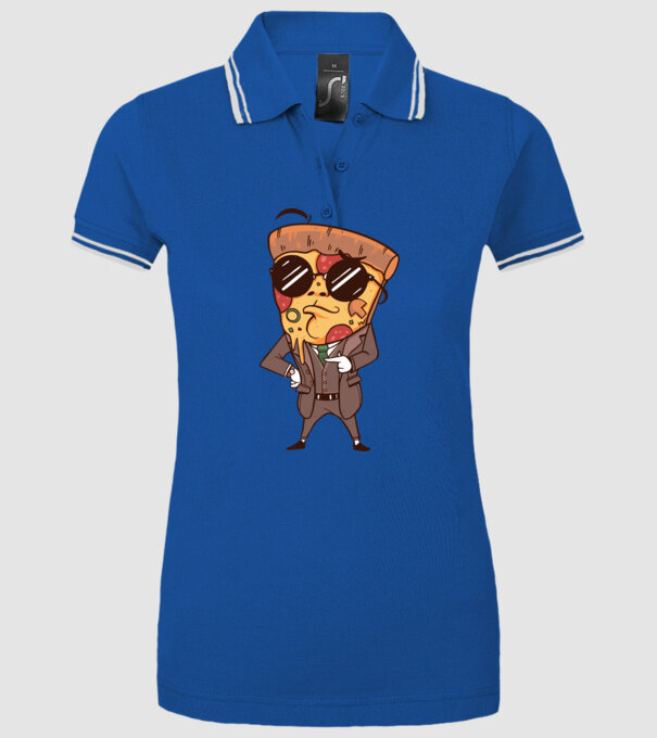 Agent de pizza în Costum model albastru regal pe tricou