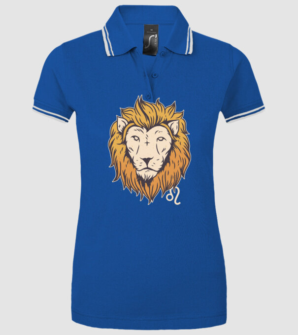 Lion head Horoscope model albastru regal pe tricou