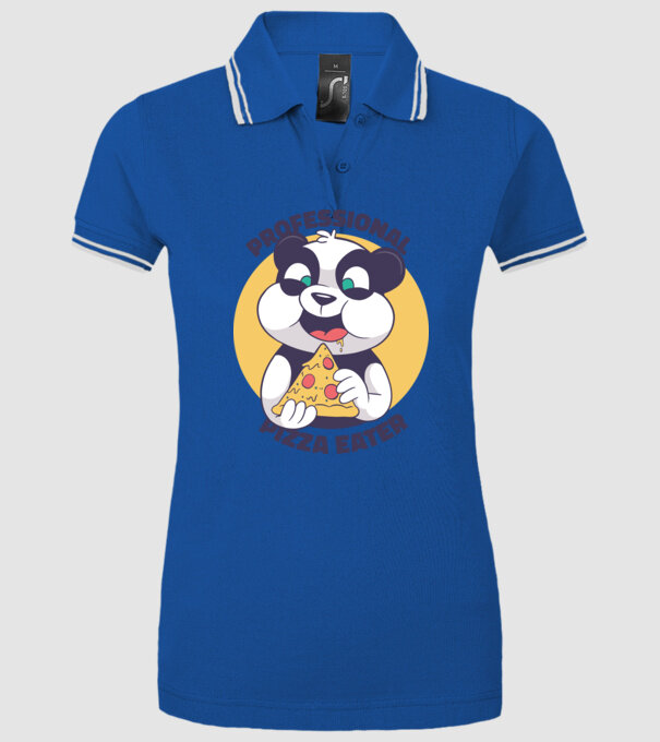 Panda Pizza model albastru regal pe tricou