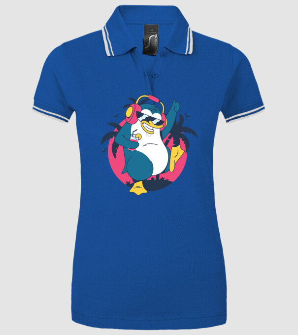 Pinguin de Petrecere model albastru regal pe tricou